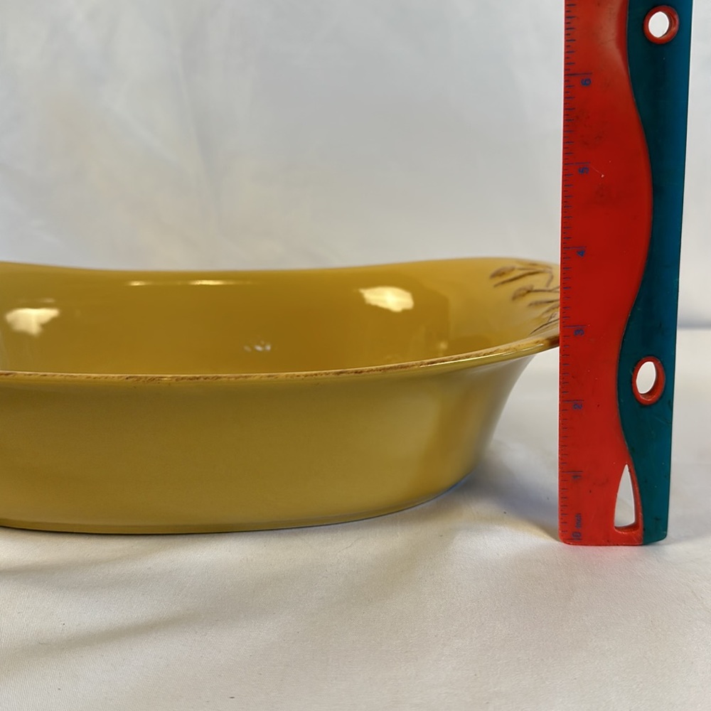 Cerutil Stoneware Oval Serving Bowls Mustard Yellow Portugal - Picture 5 of 9